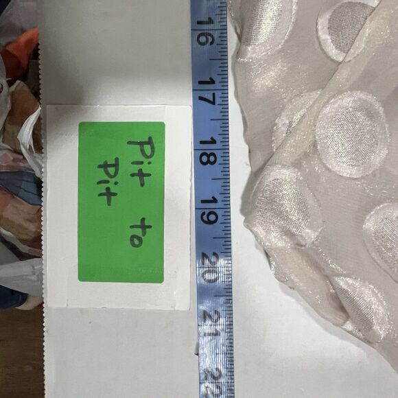 The Limited NWT Women's Polka Dot Tunic Top Shimmer Sheer Ballet Core Pink XS - Picture 8 of 12